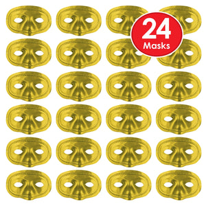 Mardi Gras Party Supplies - Metallic Half Mask - gold