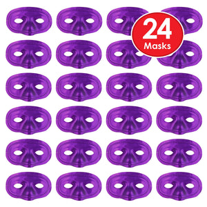 Mardi Gras Party Supplies - Metallic Half Mask - purple