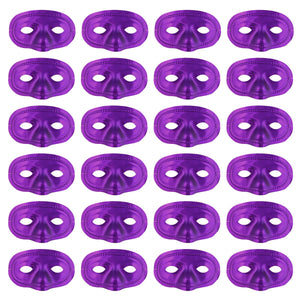 Mardi Gras Party Supplies - Metallic Half Mask - purple