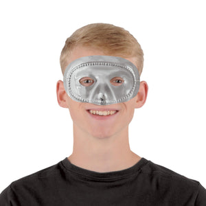 Mardi Gras Party Supplies - Metallic Half Mask - silver