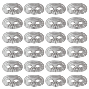 Mardi Gras Party Supplies - Metallic Half Mask - silver