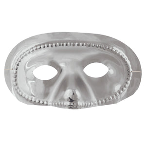 Mardi Gras Metallic Half Mask - silver - Bulk 24 Pack