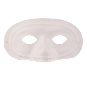 Mardi Gras White Half Mask - Bulk 24 Pack