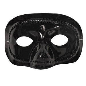 Mardi Gras Black Half Mask - Bulk 24 Pack