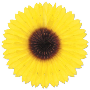 Sunflower Party Fan - Bulk 12 Pack