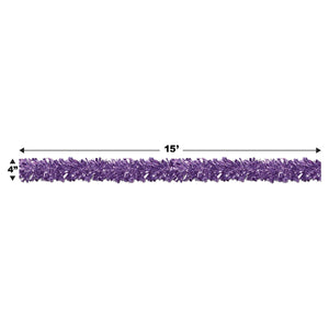 Fire Resistant Gleam 'N Fest Festooning Garland - purple