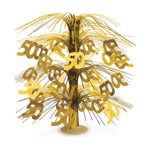 50th Anniversary Cascade Centerpiece - Gold - Bulk 6 Pack