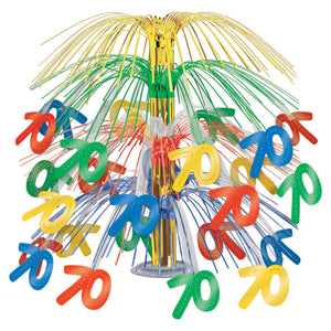 70th Birthday Party Cascade Centerpiece - multi-color - Bulk 6 Pack