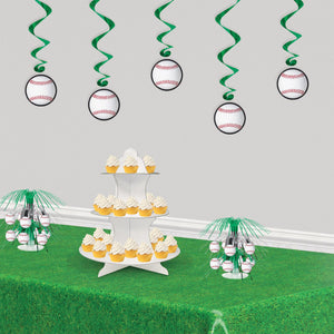 Sports Party Supplies - Baseball Whirls