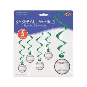 Sports Party Supplies - Baseball Whirls