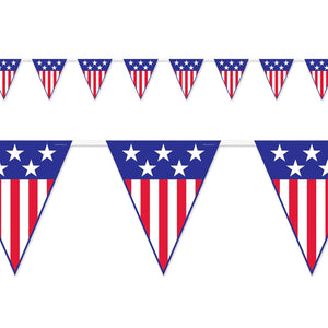 Spirit Of America Party Pennant Banner - Bulk 12 Pack