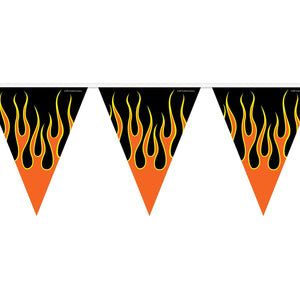 Bulk Motorcycle Flame Pennant Banner (Case of 12) by Beistle