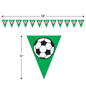 Sports Party Supplies - Soccer Ball Pennant Banner