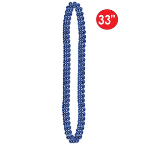 Party Bead Necklaces - Small Round - blue