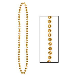 Party Bead Necklaces Small Round gold (Case of 144) by Beistle