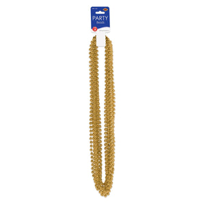 Party Bead Necklaces Small Round gold (Case of 144) by Beistle