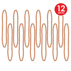 Party Bead Necklaces - Small Round - orange