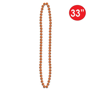 Party Bead Necklaces - Small Round - orange