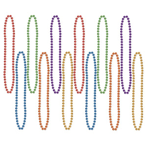 Party Bead Necklaces - Small Round - Bulk 144 Pack