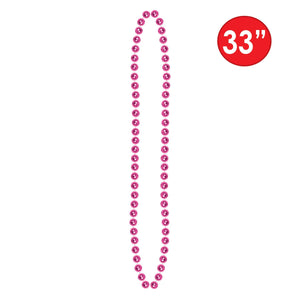 Party Accessories - Party Bead Necklaces - Small Round cerise