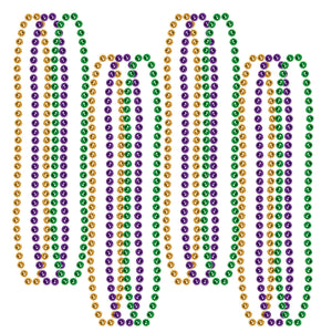 Party Bead Necklaces gold, green, purple - Bulk 720 Pack