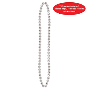 Party Bead Necklaces - Small Round - silver