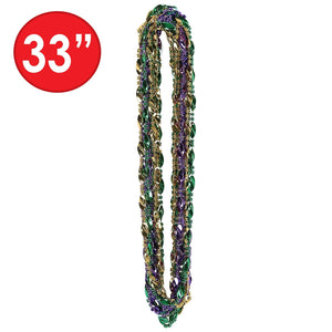 Bulk Mardi Gras Party Swirl Bead Necklaces (Case of 144) by Beistle