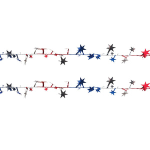 Gleam 'N Flex Star Garland - red, silver, blue 