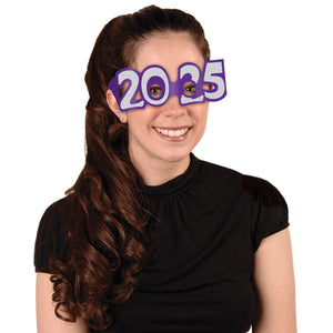 2025 Glittered Foil Eyeglasses assorted colors - New Years Glittered Foil Eyeglasses