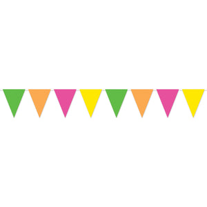 Neon Pennant Banner - Bulk 12 Pack