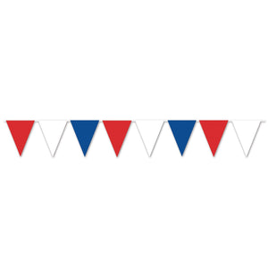 Red - White/Blue Pennant Party Banner - Bulk 12 Pack