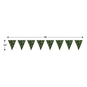 Redneck Party Supplies - Camo Flag Pennant Banner