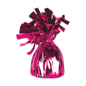 Metallic Wrapped Balloon Weight cerise - Bulk 12 Pack