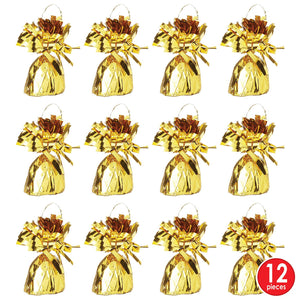 Metallic Wrapped Balloon Weight gold (Case of 12) Party Decorations in Bulk