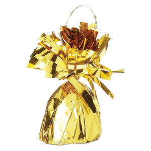 Metallic Wrapped Balloon Weight gold - Bulk 12 Pack