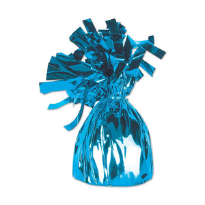 Metallic Wrapped Balloon Weight Light blue - Bulk 12 Pack