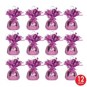 Bulk Metallic Wrapped Balloon Weight pink (Case of 12) by Beistle