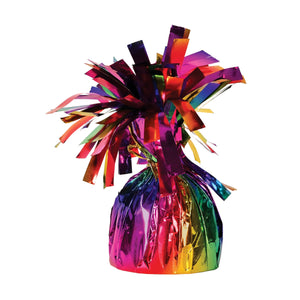 Rainbow Metallic Wrapped Balloon Weight - Bulk 12 Pack