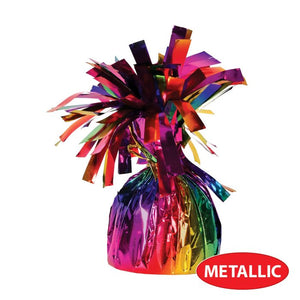 Beistle Bulk Rainbow Metallic Wrapped Balloon Weight - 12 Pack