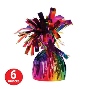 Beistle Bulk Rainbow Metallic Wrapped Balloon Weight - 12 Pack