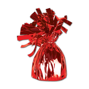 Metallic Wrapped Balloon Weight red - Bulk 12 Pack