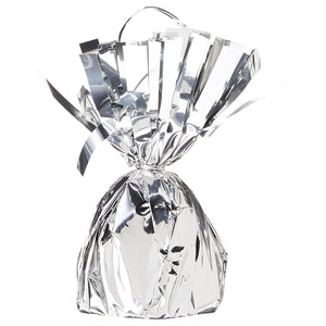 Metallic Wrapped Balloon Weight silver - Bulk 12 Pack