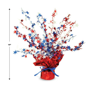 Bulk Star Gleam 'N Burst Centerpiece red, white, blue (Case of 12) by Beistle