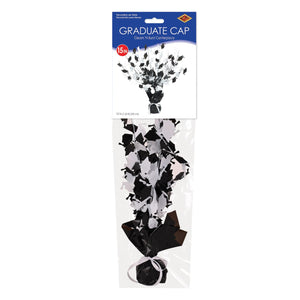 Graduate Cap Gleam 'N Burst Centerpiece - black & white