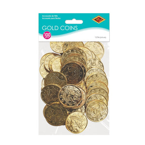 Bulk Pirate Party Plastic Coins gold (Case of 1200) by Beistle