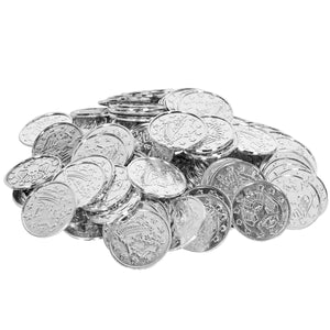 Plastic Party Coins - silver - Bulk/1200 Coins