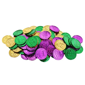 Mardi Gras Plastic Coins - Bulk/1200 Coins