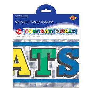 Metallic Congrats Grad Fringe Banner