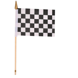 4 inch x 6 inch Checkered Party Flag - Fabric - Bulk/12 Flags