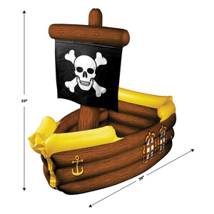 Bulk Inflatable Pirate Ship Cooler holds apprx 72 12-Oz cans by Beistle